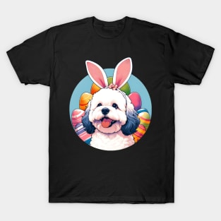 Bolognese Dog with Bunny Ears Celebrates Easter Joyfully T-Shirt